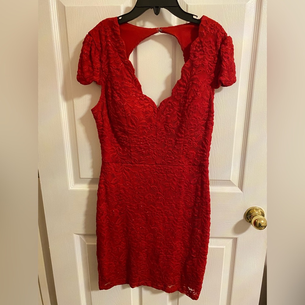 Elegant Red Lace Dress